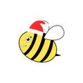 Cartoon happy festive bee mascot character illustration. Royalty Free Stock Photo