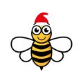 Cartoon happy festive bee mascot character illustration. Royalty Free Stock Photo