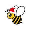 Cartoon happy festive bee mascot character illustration. Royalty Free Stock Photo