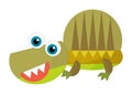 cartoon happy and funny colorful prehistoric dinosaur dino smiling friendly isolated illustration for kids Royalty Free Stock Photo