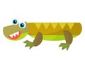 cartoon happy and funny colorful prehistoric dinosaur dino smiling friendly isolated illustration for kids Royalty Free Stock Photo