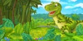 Cartoon happy and funny dinosaur - tyrannosaurus