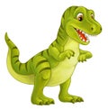 Cartoon happy and funny dinosaur - tyrannosaurus - illustration