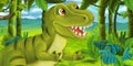 Cartoon happy and funny dinosaur - tyrannosaurus - illustration