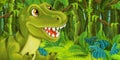 Cartoon happy and funny dinosaur - tyrannosaurus - illustration
