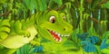 Cartoon happy and funny dinosaur - tyrannosaurus - illustration