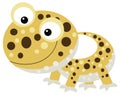 cartoon happy and funny lizard gecko looking and smiling isolated illustration for children Royalty Free Stock Photo