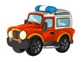 Cartoon happy and funny off road fire truck / vehicle Royalty Free Stock Photo