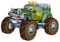 Cartoon funny off road military truck car with bullets ammo