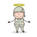 Cartoon Happy Good Army Man Vector Character