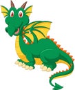 Cartoon happy green dragon