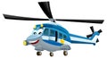 cartoon happy helicopter machine on white background - illustration for children Royalty Free Stock Photo