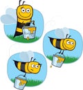 Cartoon Happy Honeybee Royalty Free Stock Photo