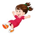 Cartoon happy kids pose flying