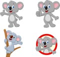 Cartoon happy koala collection set Royalty Free Stock Photo