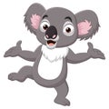 Cartoon happy koala on white background Royalty Free Stock Photo