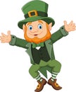 Cartoon happy leprechaun dancing Royalty Free Stock Photo