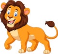 Cartoon happy lion isolated on white background Royalty Free Stock Photo
