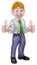 Happy Cartoon Thumbs Up Man Royalty Free Stock Photo