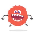 Cartoon Happy Monster With Big Mouth Laughing Royalty Free Stock Photo
