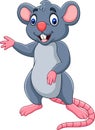 Cartoon happy mouse waving Royalty Free Stock Photo