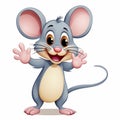 Cartoon happy mouse waving, Vector illustration Royalty Free Stock Photo