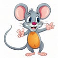 Cartoon happy mouse waving, Vector illustration Royalty Free Stock Photo