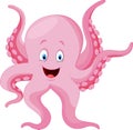 Cartoon happy octopus