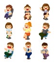 Cartoon happy office workers icon Royalty Free Stock Photo