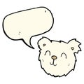 cartoon happy polar bear face with speech bubble Royalty Free Stock Photo