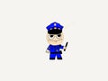 Cartoon happy police man illustration