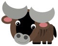 Cartoon happy safari animal cheerful gnu isolated illustration for children