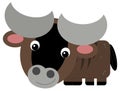 Cartoon happy safari animal cheerful gnu isolated illustration for children