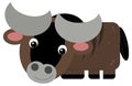 Cartoon happy safari animal cheerful gnu isolated illustration for children