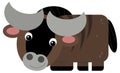 Cartoon happy safari animal cheerful gnu isolated illustration for children