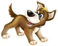 cartoon happy scene with chherful animal dog on white background illustration for children Royalty Free Stock Photo