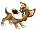 cartoon happy scene with chherful animal dog on white background illustration for children Royalty Free Stock Photo