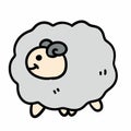 Cartoon happy sheep posing isolated on white background Royalty Free Stock Photo