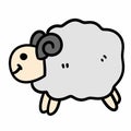 Cartoon happy sheep posing isolated on white background Royalty Free Stock Photo