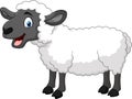 Cartoon happy sheep posing isolated on white background Royalty Free Stock Photo