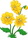 Cartoon happy sunflower