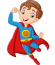 Cartoon happy superhero boy posing