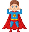 Cartoon happy superhero boy posing