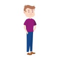 Cartoon happy teen boy standing icon