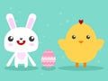 Cartoon Happy White Easter Bunny Royalty Free Stock Photo