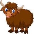 Cartoon happy yak Royalty Free Stock Photo