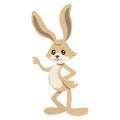 Cartoon hare. Funny rabbit as symbol of new year and easter
