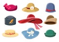 Cartoon hats set