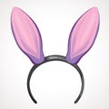 Cartoon headband icon with rabbit shape ears