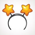 Cartoon headband icon with star shape ears. Vector illustration